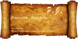 Parczek Jusztin névjegykártya